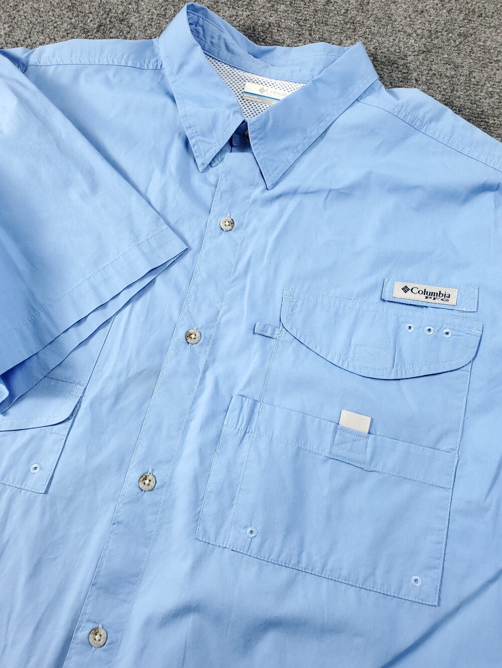 Columbia Light Blue Short Sleeve Button-Down Shirt